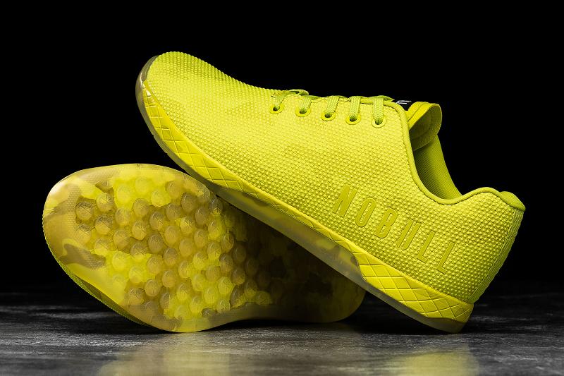 Nobull Neon Lime Camo Men's Trainers Yellow | USA L1487I